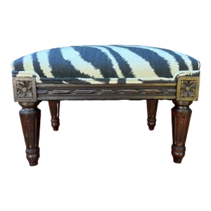Newly Upholstered Old French Footstool