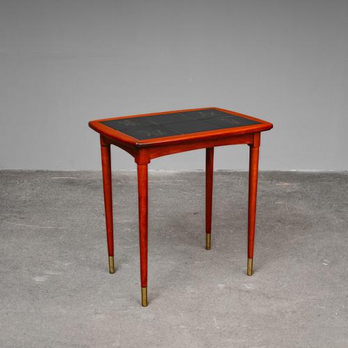 Mid-Century Modern Tile Table in Beech For Sale - Image 15 of 15