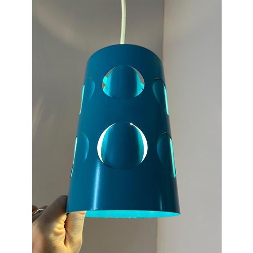 Metal Hanging Lamp in Turquoise Metal from Raak Amsterdam For Sale - Image 7 of 11