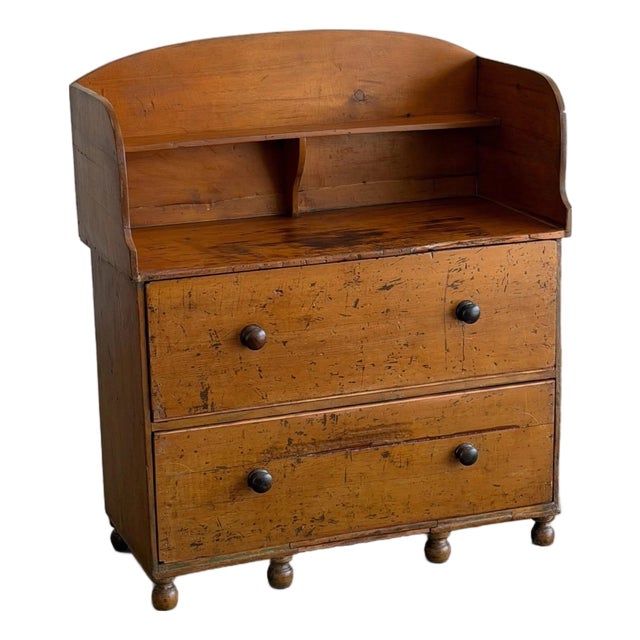 Vintage Patinated Wood Chest of Drawers For Sale