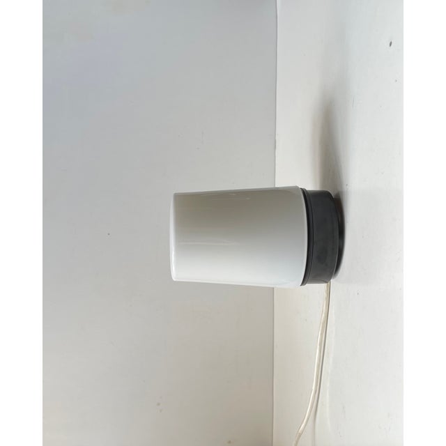 Small Discrete opaline glass Platfond ceiling or wall sconce suitable for bathroom or outdoors lighting. Made by RZB...