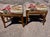 Pair of Vintage Painted Gold Bamboo Stools in Regal Fabrics “Zen Toile” Upholstery For Sale - Image 9 of 11