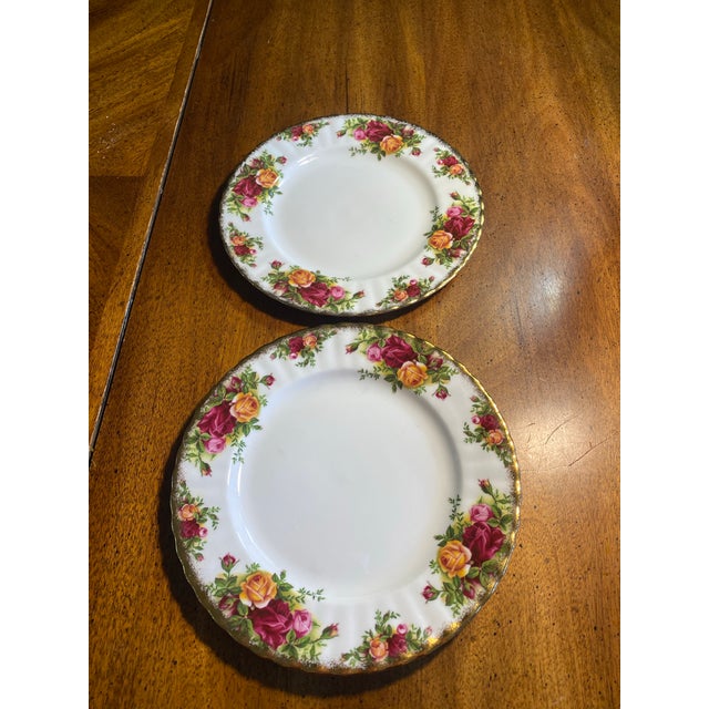1960s Royal Albert 2 Old Country Rose 8 1/8” Salad Plates For Sale - Image 12 of 12