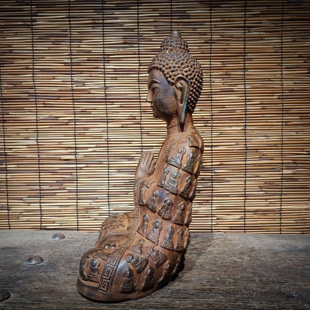 Late 20th Century Late 20th Century Big Size Old Praying Buddha Statue From China Original Buddhas For Sale - Image 5 of 8