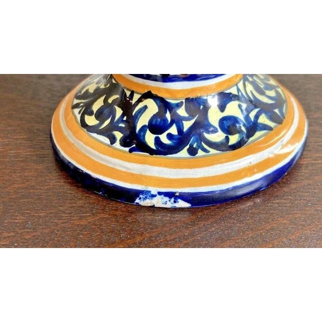 Early Vintage French Henriot Quimper Urn Vase Decor Riche Border For Sale - Image 11 of 11