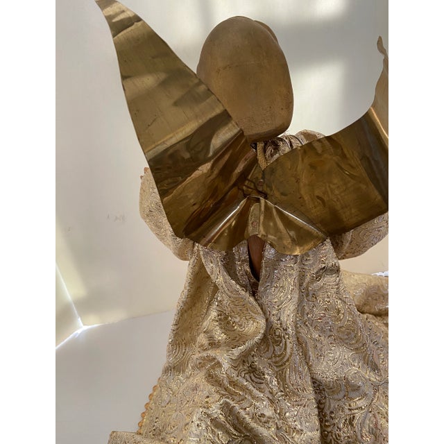 Christmas Angel Italy Cartapesta Paper Mache Angel Gold Figural For Sale - Image 10 of 13