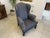 Vintage Lounge Chair in Grey Fabric For Sale - Image 3 of 18