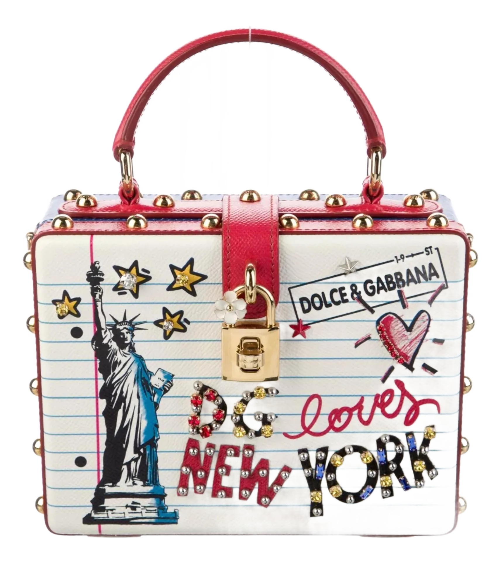 2018 Dolce & Gabbana Dg Loves Ny New York Top Handle Box Hand Bag