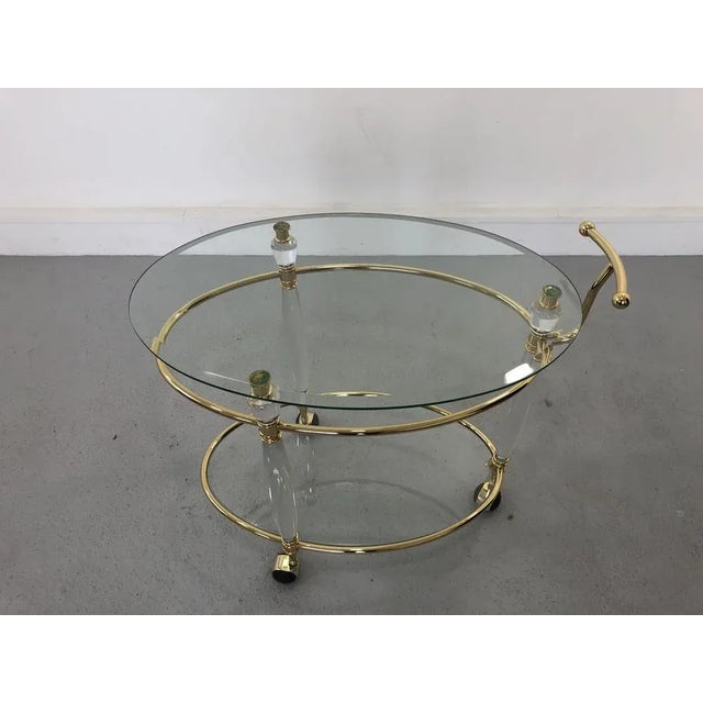 Italian Brass & Glass Bar Serving Cart Trolley, 1970s For Sale - Image 9 of 18