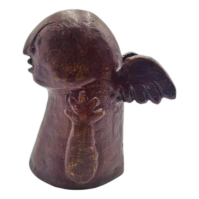 Jesús Tellosa Signed Bronze Sculpture, Winged Figure, Mexico, 1999 For Sale