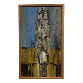 Bill Howard Armstrong Abstract Mixed-Media Painting on Board For Sale