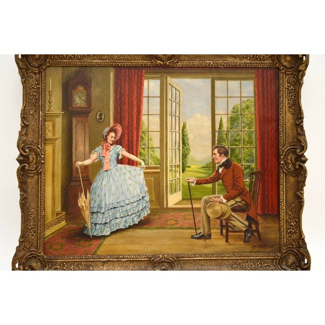 A wonderful antique oil painting on canvass by Alfred Lyndon Grace, titled ‘The New Dress’. Alfred Lyndon Grace was a well...