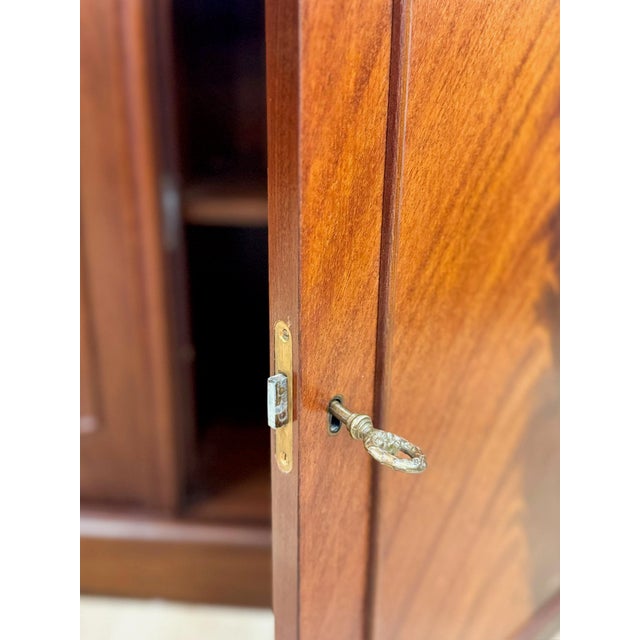 Aurora Mahogany Credenza Sideboard Locking Belgium Mid Century Transitional For Sale - Image 17 of 18
