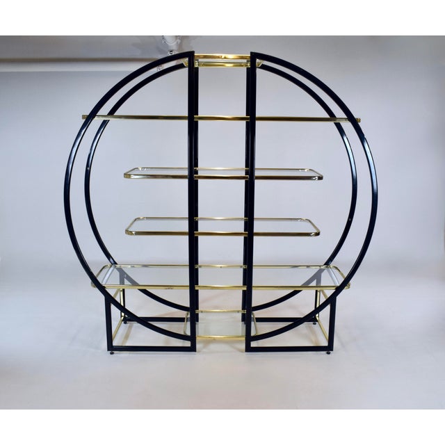 Large Hollywood Regency Circular Etegere Vitrine After Milo Baughman For Sale - Image 9 of 12