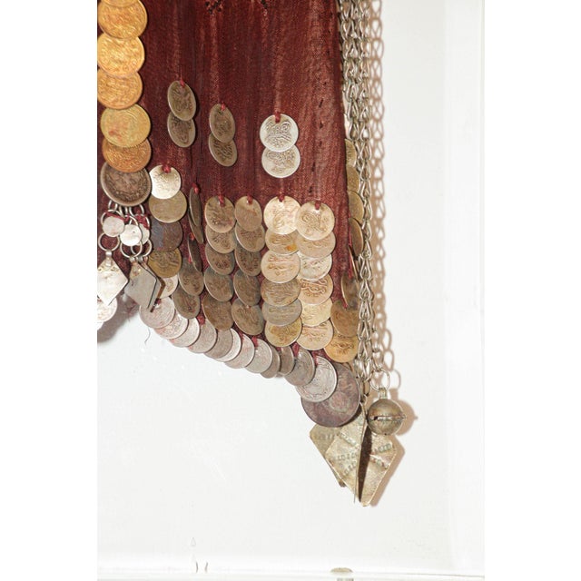 Metal Islamic Face Veil, Egyptian Bedouin Desert Garment Nikab Framed Collectible For Sale - Image 7 of 17