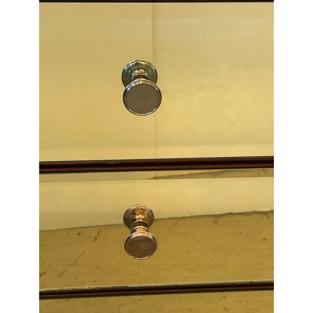 Wood Ethan Allen Mahogany & Mirrored Dresser Nightstands For Sale - Image 7 of 12