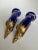 Cristalleries De Sevres Antique Late 19th Exquisite Louis Philippe French Wall Sconces With Sèvres-Style Cobalt Blue Glass Vases Gilded Ormolu Mounts, a Pair For Sale - Image 4 of 12