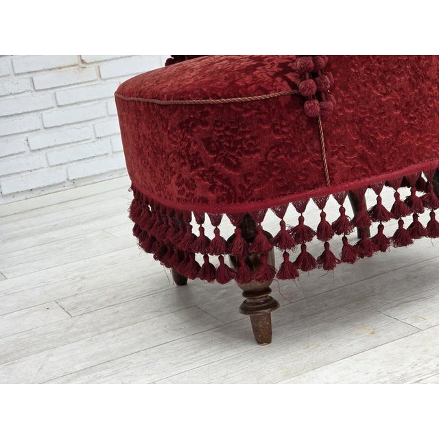 Danish Armchair in Velour with Beech Legs, 1950s For Sale - Image 16 of 18