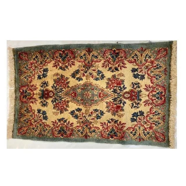 Wool pile genuine hand made semi-Vintage Persian Lavar Kerman-