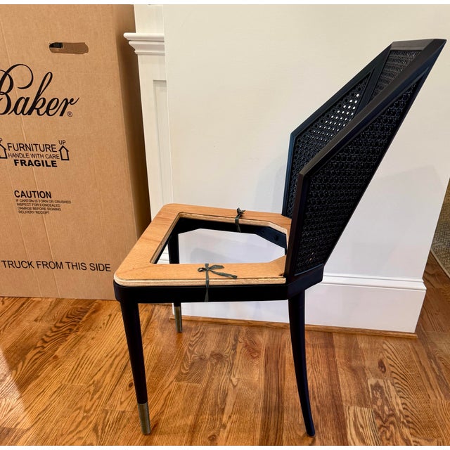 Mid-Century Modern Cane Dining Side Chair by Kara Mann for Baker Milling Road Set of 6 For Sale - Image 3 of 12