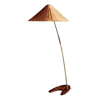 Floor Lamp with Conical Lampshade by Rupert Nikoll, Austria, 1950s For Sale