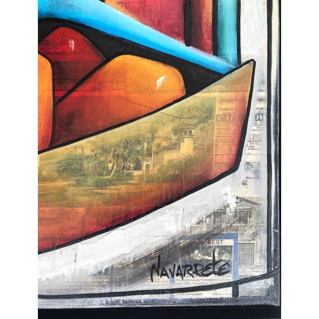 Abstract Abstract Mixed Media Painting, Juan Navarette For Sale - Image 3 of 6