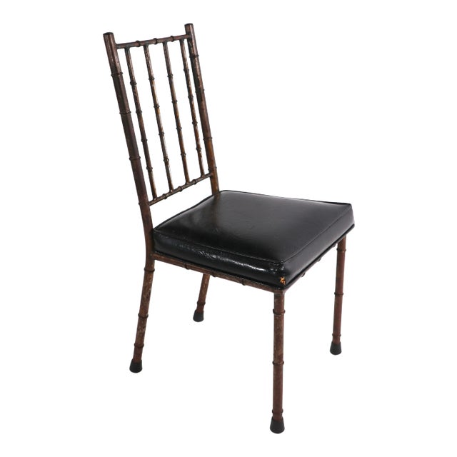 Faux Bamboo Side Chair by Schoolfield Industries For Sale