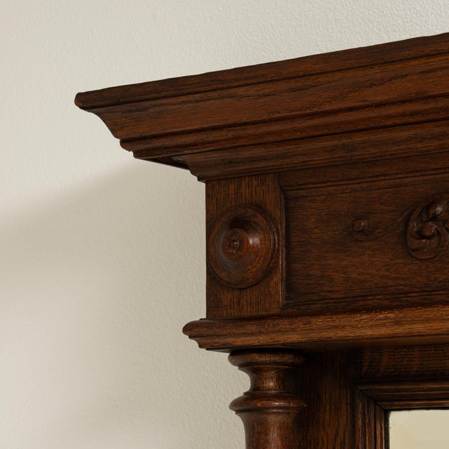 Renaissance 19th Century France Renaissance Brown Wood Full-length & Floor Mirrors For Sale - Image 3 of 10
