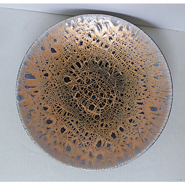 Mid-Century Modern 1950s Large Mid Century Modern Abstract Design Copper Enamel Platter by Harold Tishler For Sale - Image 3 of 12