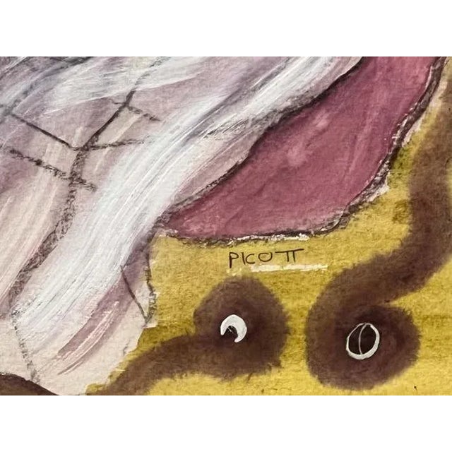 "Woman and Her Cat" Mixed Media Artwork by Rupert Picott For Sale In Los Angeles - Image 6 of 6