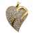 14k Gold Pave Diamond Heart Pendant For Sale