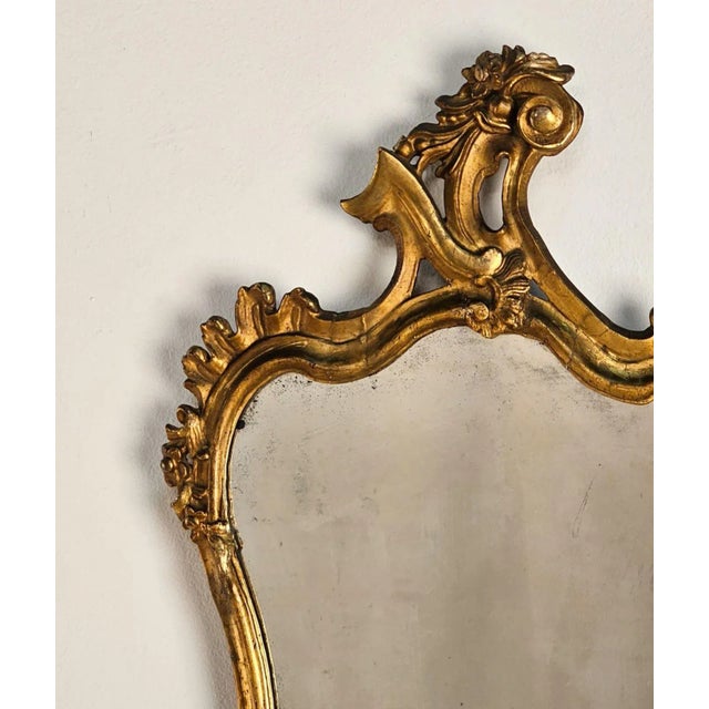 Smaller Italian Antique Giltwood Mirror, 19th Century or Earlier For Sale - Image 4 of 5