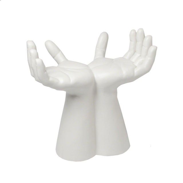 Studio A Home Studio a Deft Hands Ceramic White Stool For Sale - Image 4 of 5
