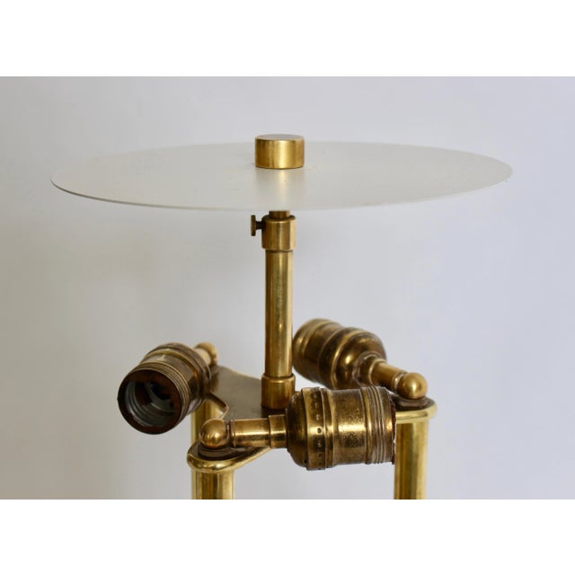 Stewart Ross James for Hansen Buffed Brass "Triple Column" Table Lamp, 1950s For Sale - Image 11 of 12