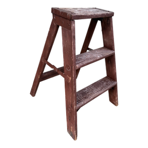 Vintage Rustic Wooden Two-Step Ladder Stool, C. 1940s–1950s