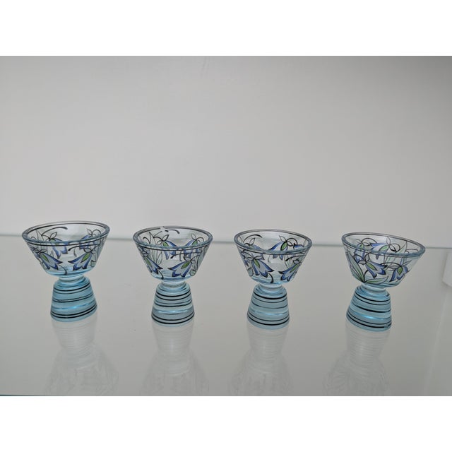 Vintage Art Deco Carafe with Glasses in Hand-Painted Crystal Glass, 1930, Set of 5 For Sale - Image 14 of 17