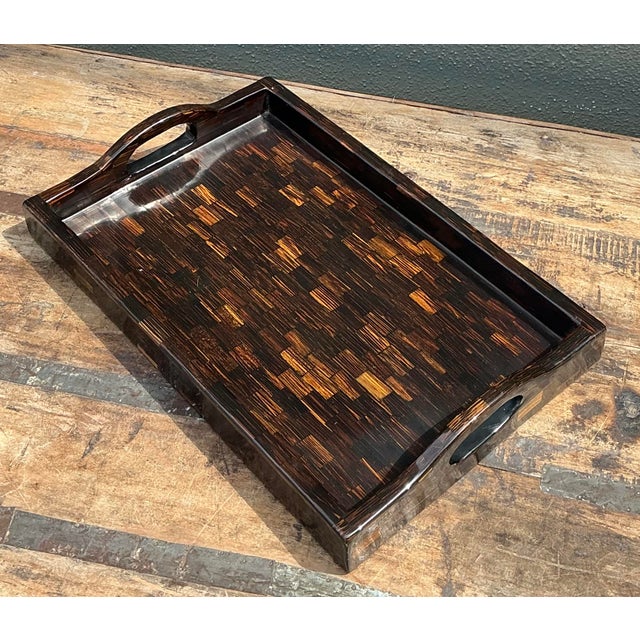 Late 20th Century Vintage Tessellated Coconut Shell Tray For Sale - Image 5 of 10