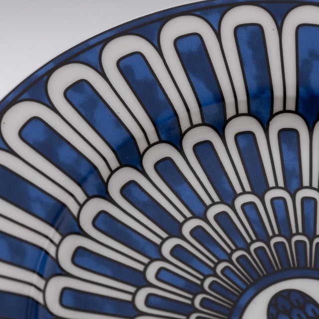 2000 - 2009 French Ceramic Bleus Dailleurs Dessert Plates by Hermes for Hermès, 2000s, Set of 2 For Sale - Image 5 of 15