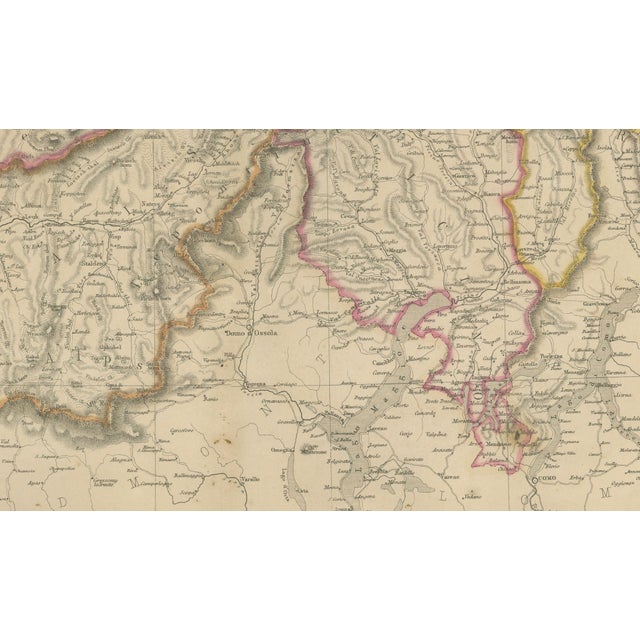 Antique Map of Switzerland from Blackie & Son, 1860s For Sale - Image 6 of 11