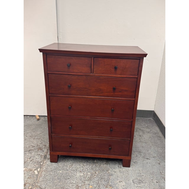 Design Plus Gallery presents the Valencia Tall Dresser from Pottery Barn. Constructed from wood in a mahogany-toned stain,...