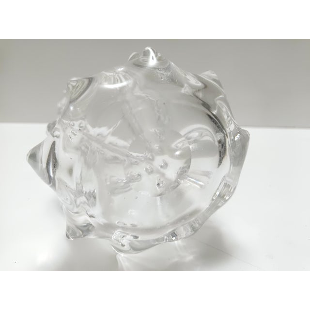Transparent Mugnoni Murano Glass Vase attributed to Ercole Barovier, Italy, 1940s For Sale - Image 8 of 9