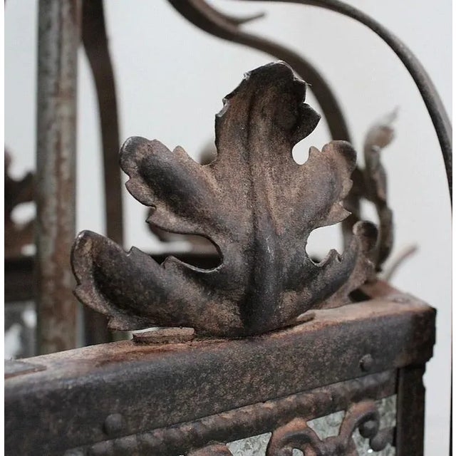 Antique Wrought Iron Landing Lantern For Sale - Image 10 of 18