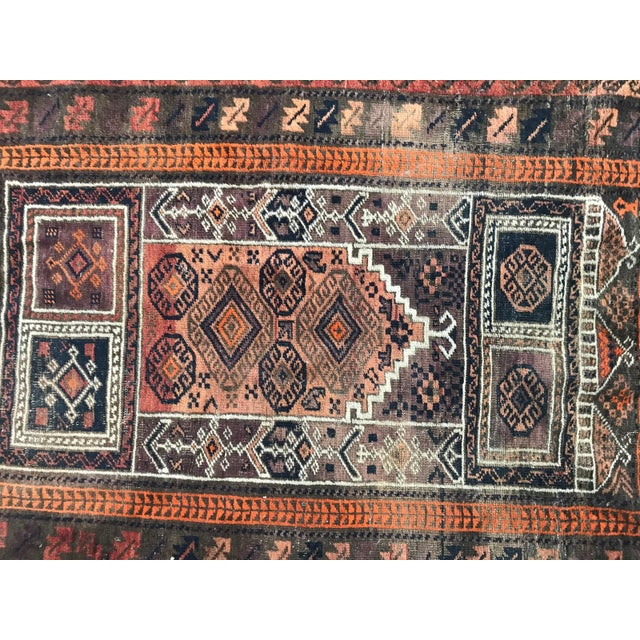 20th century Belutch Afghan rug with a tribal design Wool velvet on wool foundation.