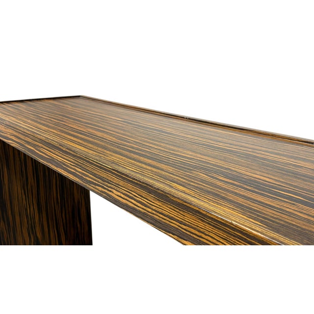 Brown Christian Liaigre Style Console Table in Macassar Ebony For Sale - Image 8 of 8