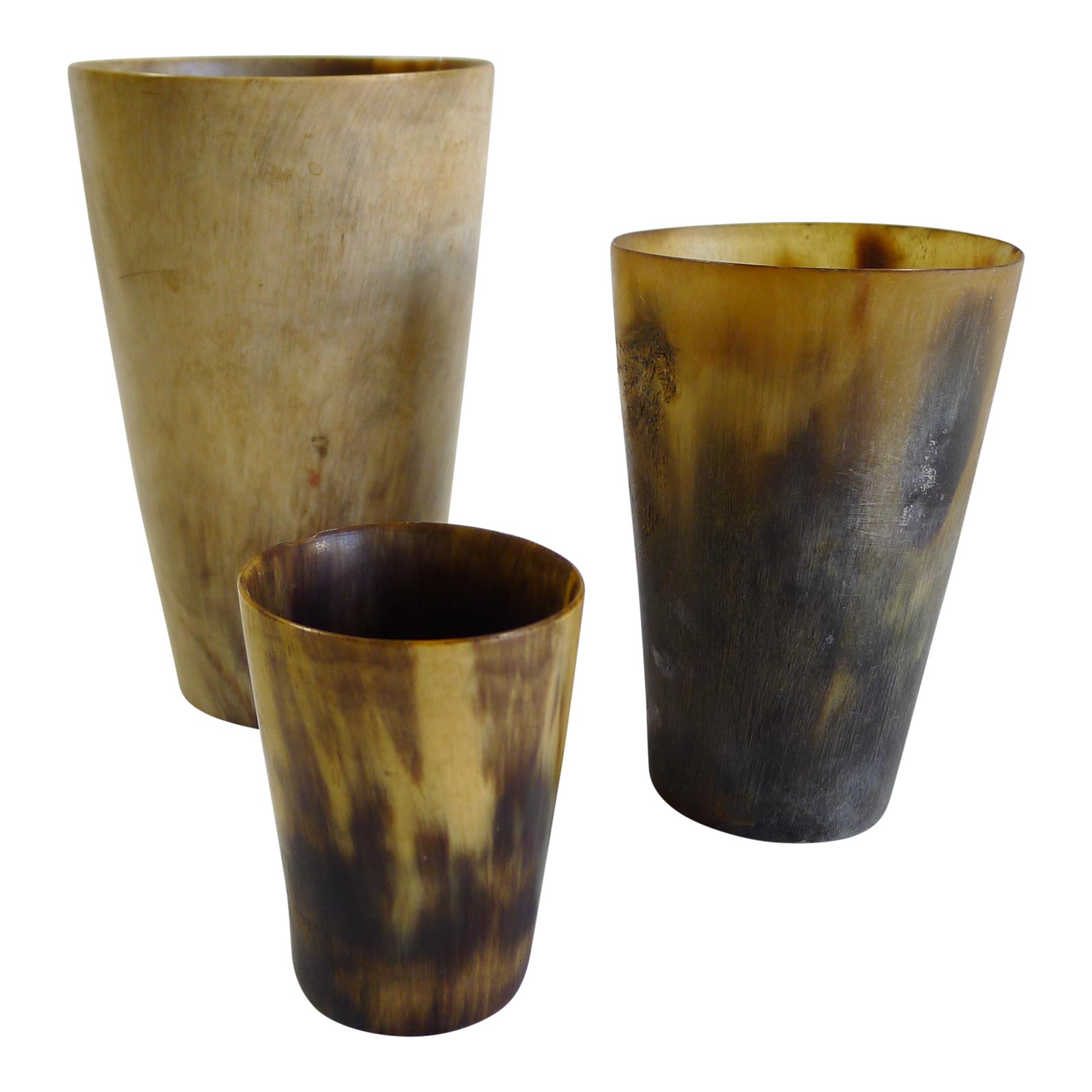 Antique Scottish Cow Horn Cups Set of 3 Chairish