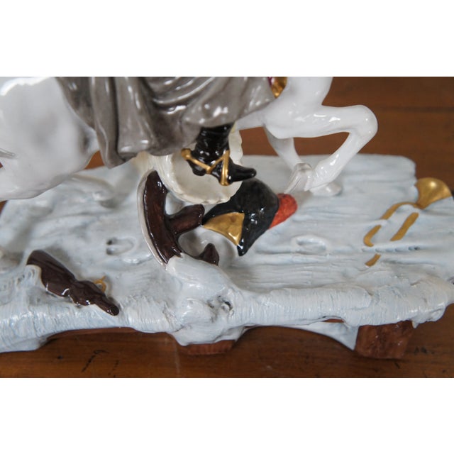 Early 20th Century German Shiebe Alsbach Kister Kpm Porcelain Napoleon Horse Figurine For Sale - Image 10 of 12