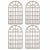 This cohesive set features four small, distinctively shaped vintage wall mirrors, designed in an arched, cathedral window-...