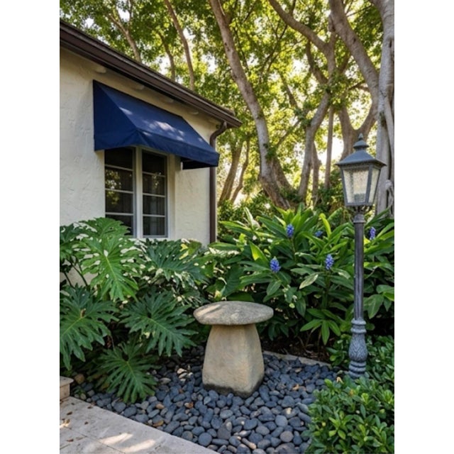 Monumental Vintage Cast Stone Garden Mushroom For Sale - Image 9 of 12