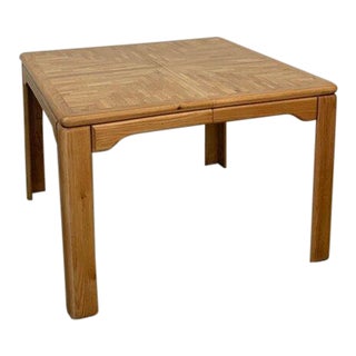 1980s Parquet Oak Dining Table For Sale
