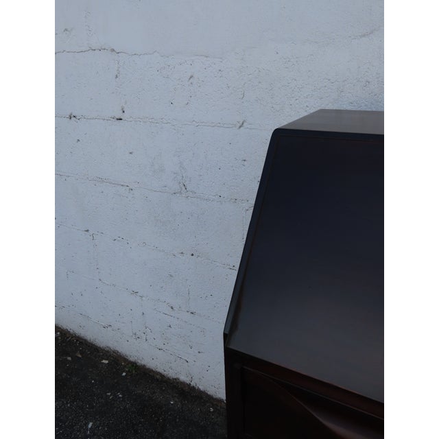 Prays Furniture 1940s Ball and Claw Feet Serpentine Mahogany Secretary Desk 6254 For Sale - Image 12 of 17